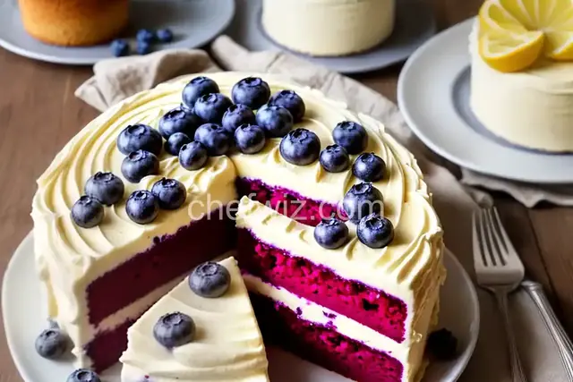 Blueberry Lemon Cake with Buttercream Frosting