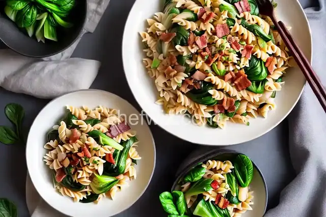 Bok Choy and Bacon Pasta