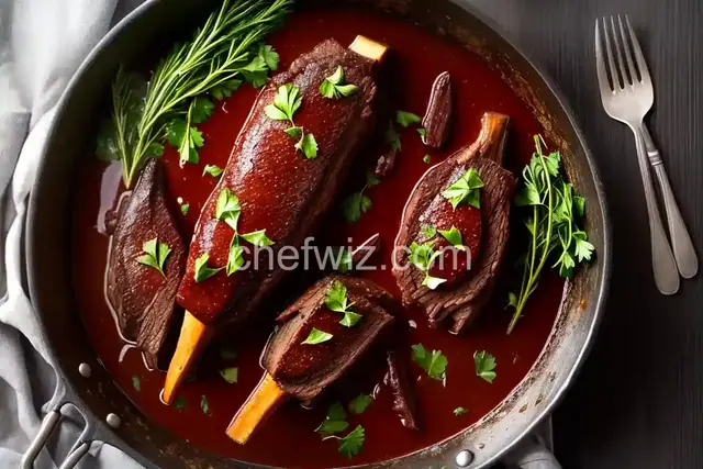 Braised Beef Shank with Wine and Tarragon