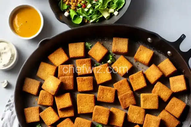 Breaded, Fried, Softly Spiced Tofu