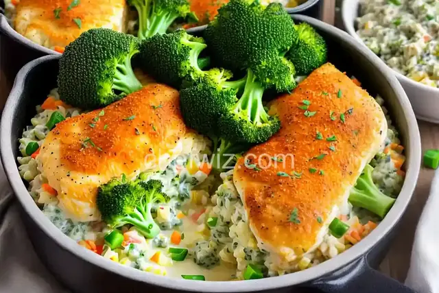 Broccoli, Rice, Cheese, and Chicken Casserole