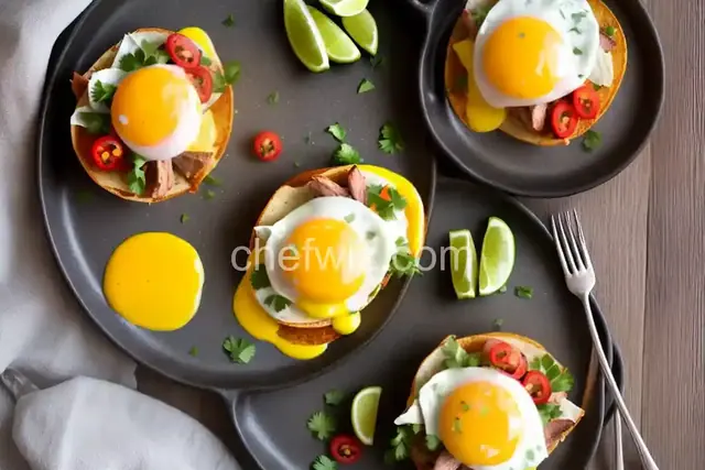 Carnitas Eggs Benedict with Chipotle Hollandaise