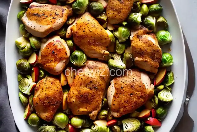 Chicken, Apple, and Brussels Sprout Sheet Pan Dinner