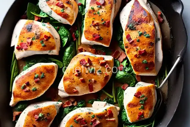 Chicken Breast Stuffed with Spinach Blue Cheese and Bacon