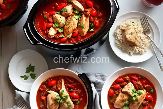 Chicken Cacciatore in a Slow Cooker