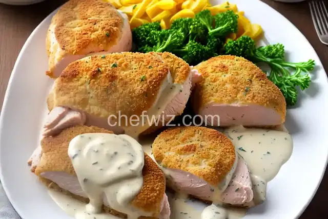 Chicken Cordon Bleu with Dijon Cream Sauce