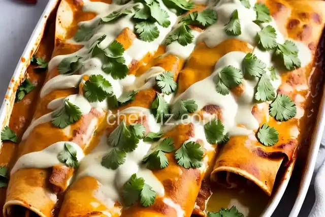 Chicken Enchiladas with Creamy Green Chile Sauce