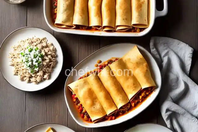Chicken Enchiladas with Flour Tortillas