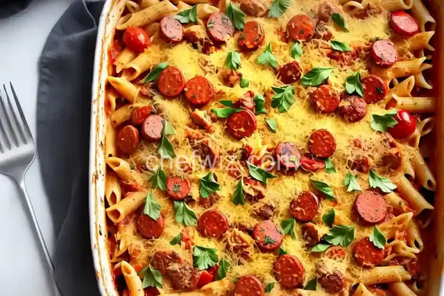 Chicken and Chorizo Pasta Bake