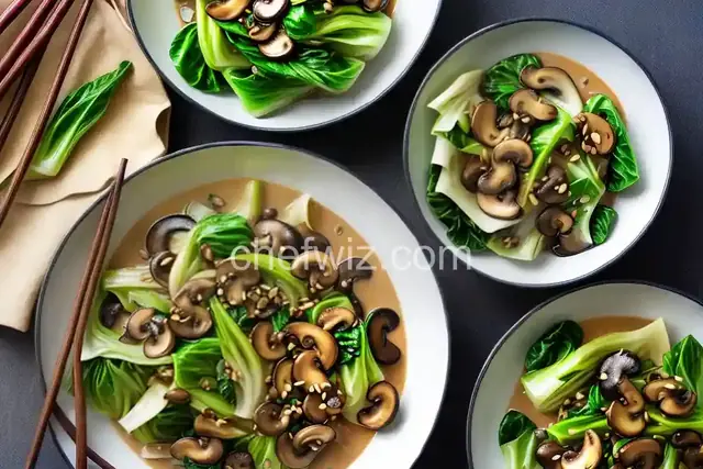 Chinese-Style Baby Bok Choy with Mushroom Sauce