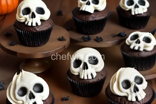 Creepy Halloween Skull Cupcakes