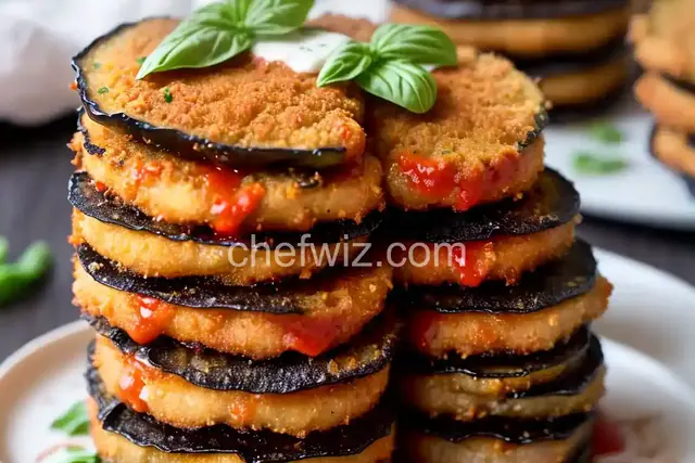 Crispy Eggplant Parmesan Stacks