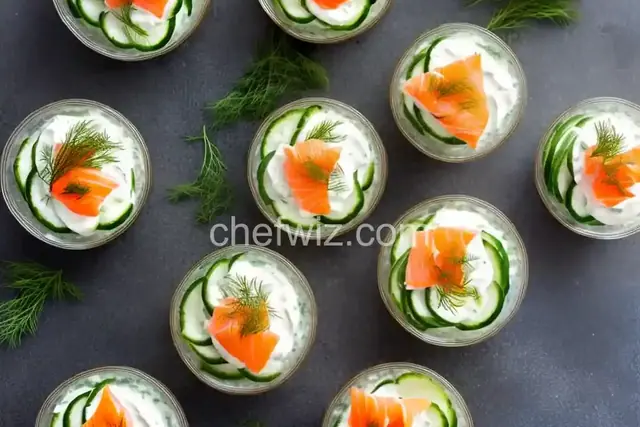 Cucumber Cups with Dill Cream and Smoked Salmon
