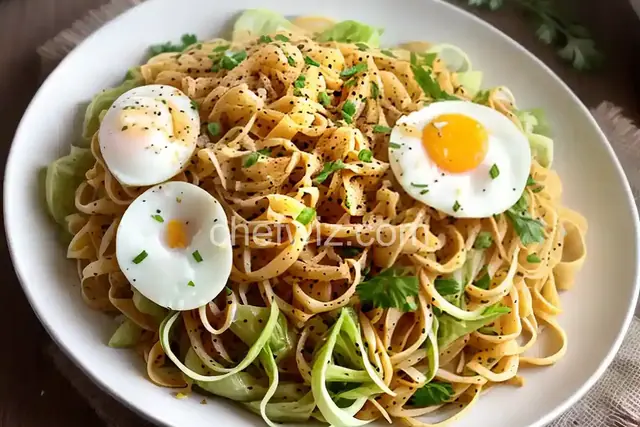 Fried Cabbage and Egg Noodles