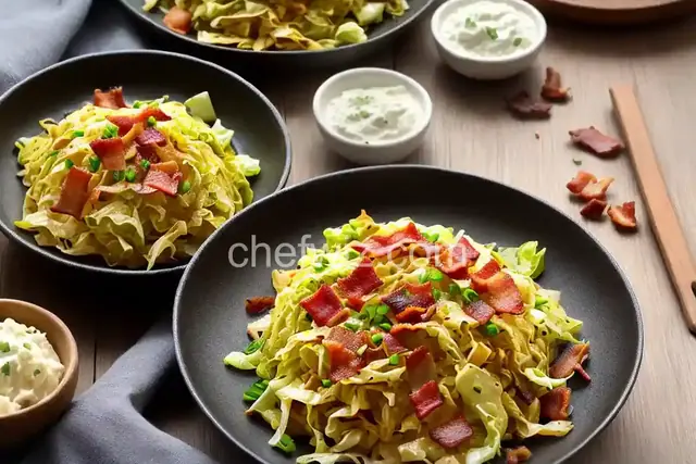 Fried Cabbage with Bacon, Onion, and Garlic