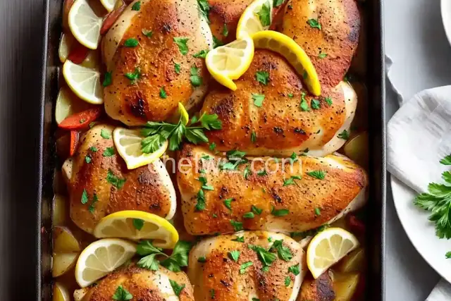 Greek Lemon Chicken and Potato Bake