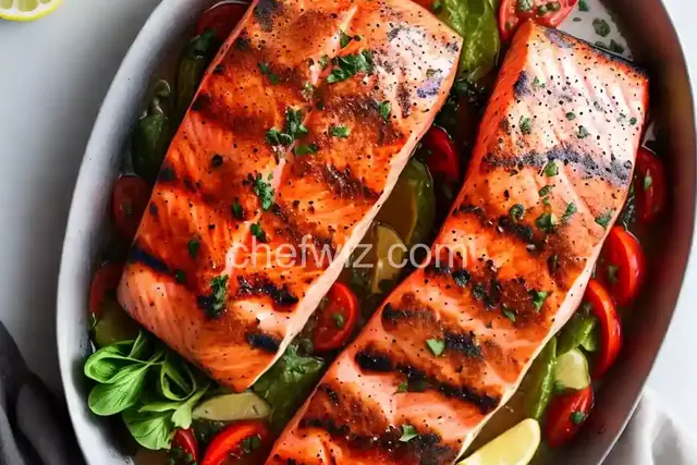 Grilled Salmon Steaks Italian-Style