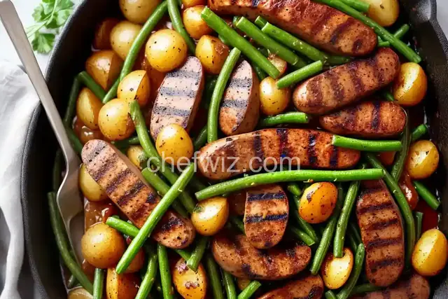 Grilled Sausage with Potatoes and Green Beans