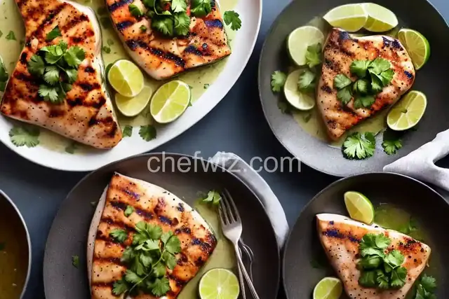 Grilled Swordfish Steaks with Cilantro-Lime Butter