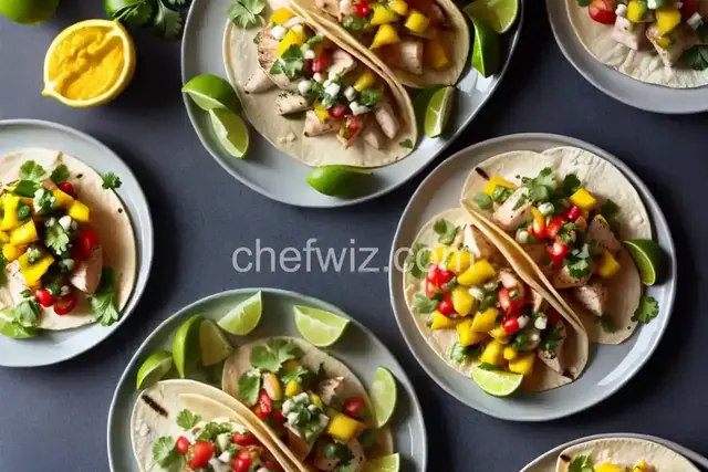 Grilled Swordfish Tacos with Tomatillo-Mango Salsa