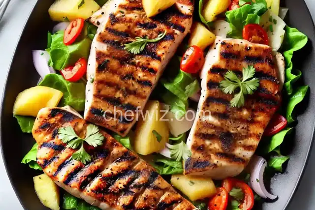 Grilled Swordfish and Pineapple Kebabs