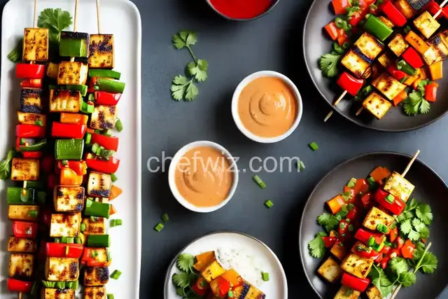 Grilled Tofu Skewers with Sriracha Sauce