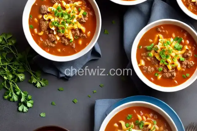Hamburger Soup with Macaroni
