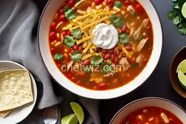 Hearty Chicken Tortilla Soup with Beans
