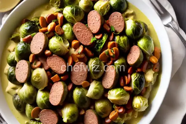 Kielbasa with Brussels Sprouts in Mustard Cream Sauce