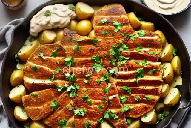Kifta and Potatoes with Tahini Sauce