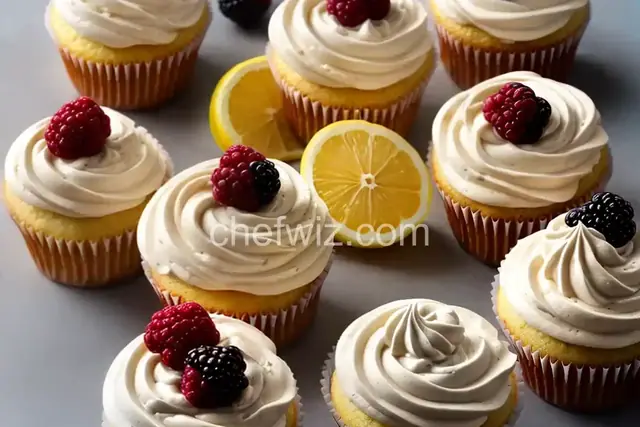 Lemon Cupcake with Blackberry Buttercream