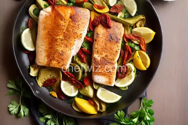 Mahi Mahi with Artichokes and Sun-Dried Tomatoes