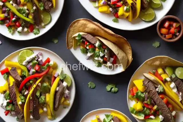 Mango Salsa Steak Fajitas