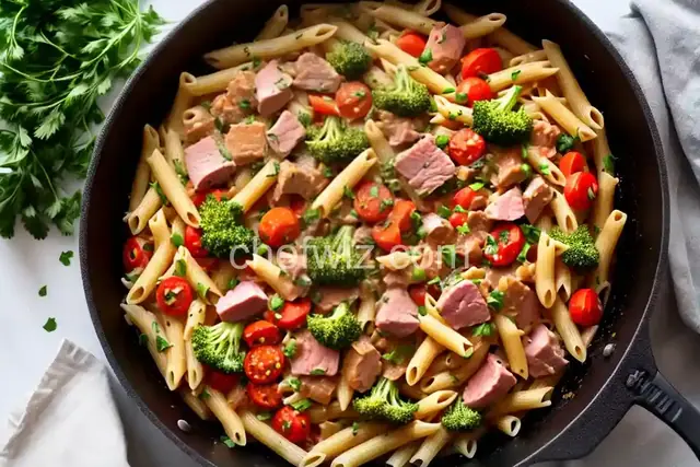 One-Pot Ham and Veggie Pasta
