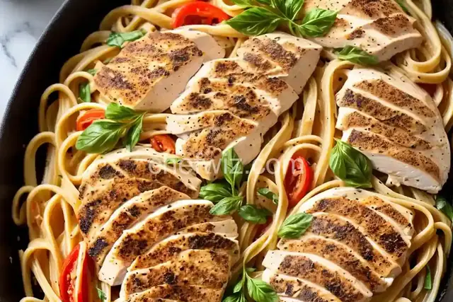 Oven Chicken and Linguini