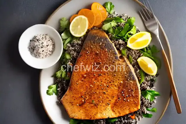 Pan-Fried Mahi Mahi with Mushrooms and Wild Rice