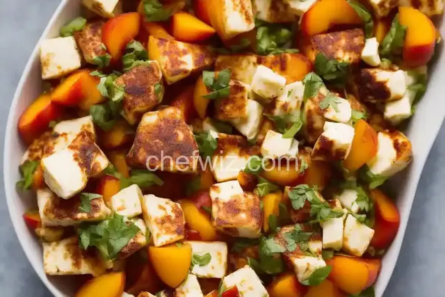 Peach Salsa Halloumi Bowls