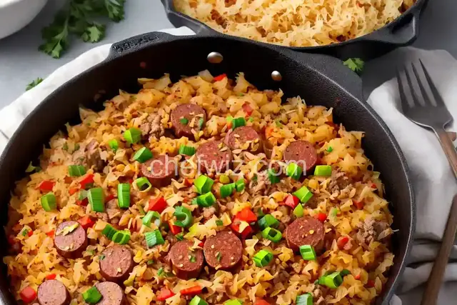 Polish Sausage Kraut Skillet