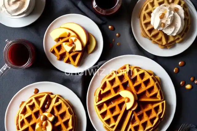 Pumpkin Waffles with Apple Cider Syrup