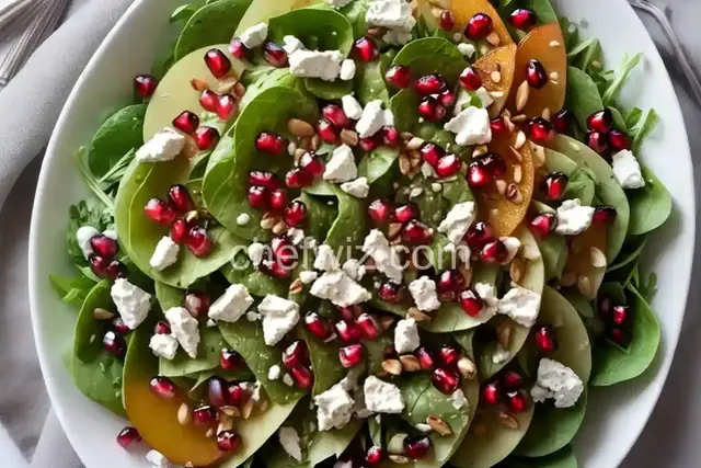 Red Pear, Pomegranate, and Gorgonzola Salad