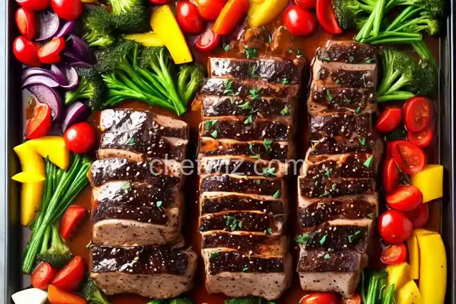 Sheet Pan Balsamic Pork Tenderloin with Rainbow Vegetables