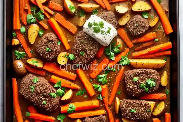 Sheet Pan Ground Beef, Potato, and Carrot Dinner