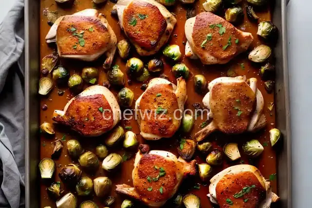 Sheet Pan Roasted Chicken Thighs with Brussels Sprouts
