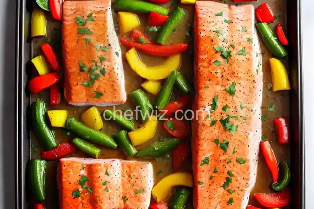 Sheet Pan Salmon and Bell Pepper Dinner