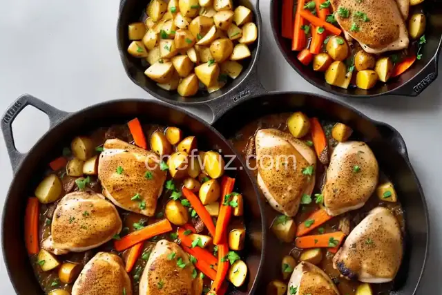 Skillet Chicken Thighs with Carrots and Potatoes
