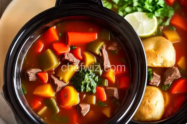 Slow Cooker Beef Vegetable Soup