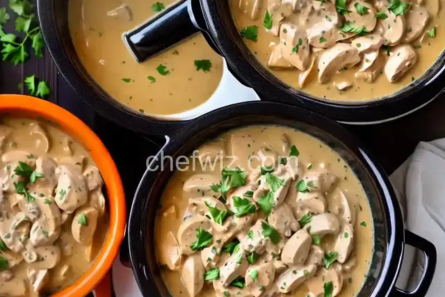 Slow Cooker Chicken Stroganoff