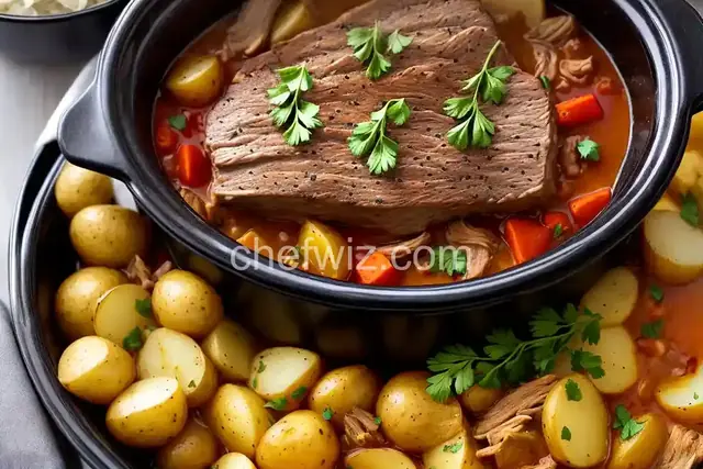 Slow Cooker German-Style Pork Roast with Sauerkraut and Potatoes