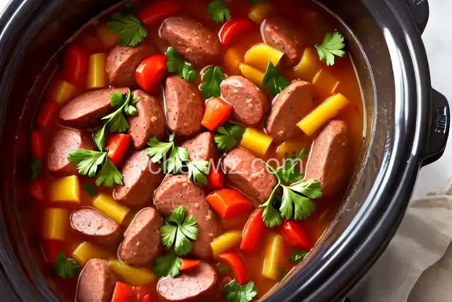 Slow Cooker Kielbasa and Beer