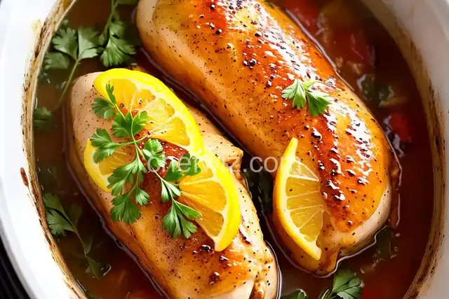 Slow Cooker Lemon Garlic Chicken